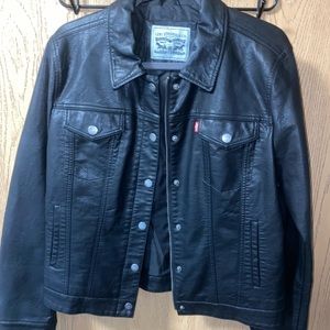 Levi’s black leather jacket